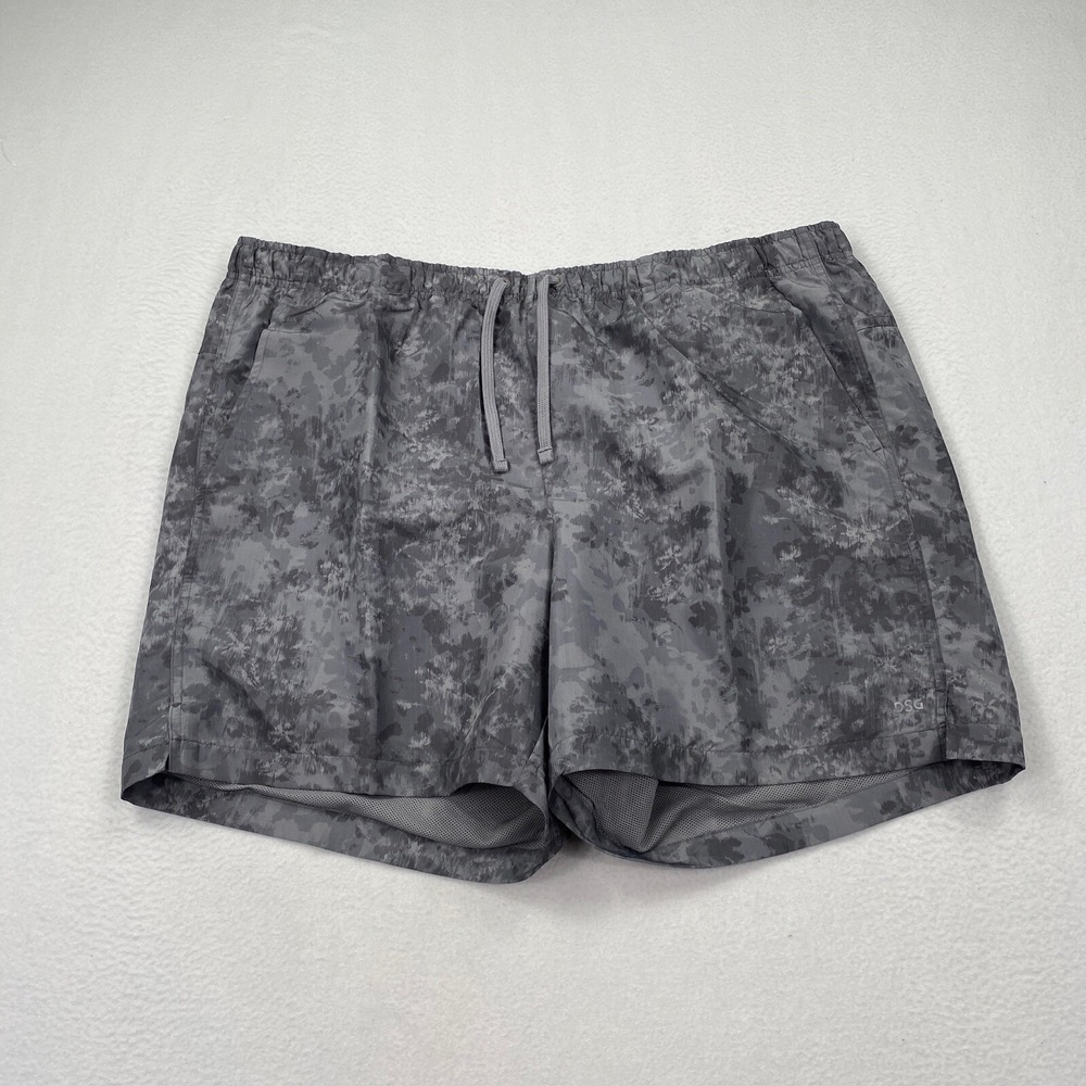 DSG Men's 6" Land and Water Nylon Swim Shorts Size 2XL Relaxed Fit Gray Dye